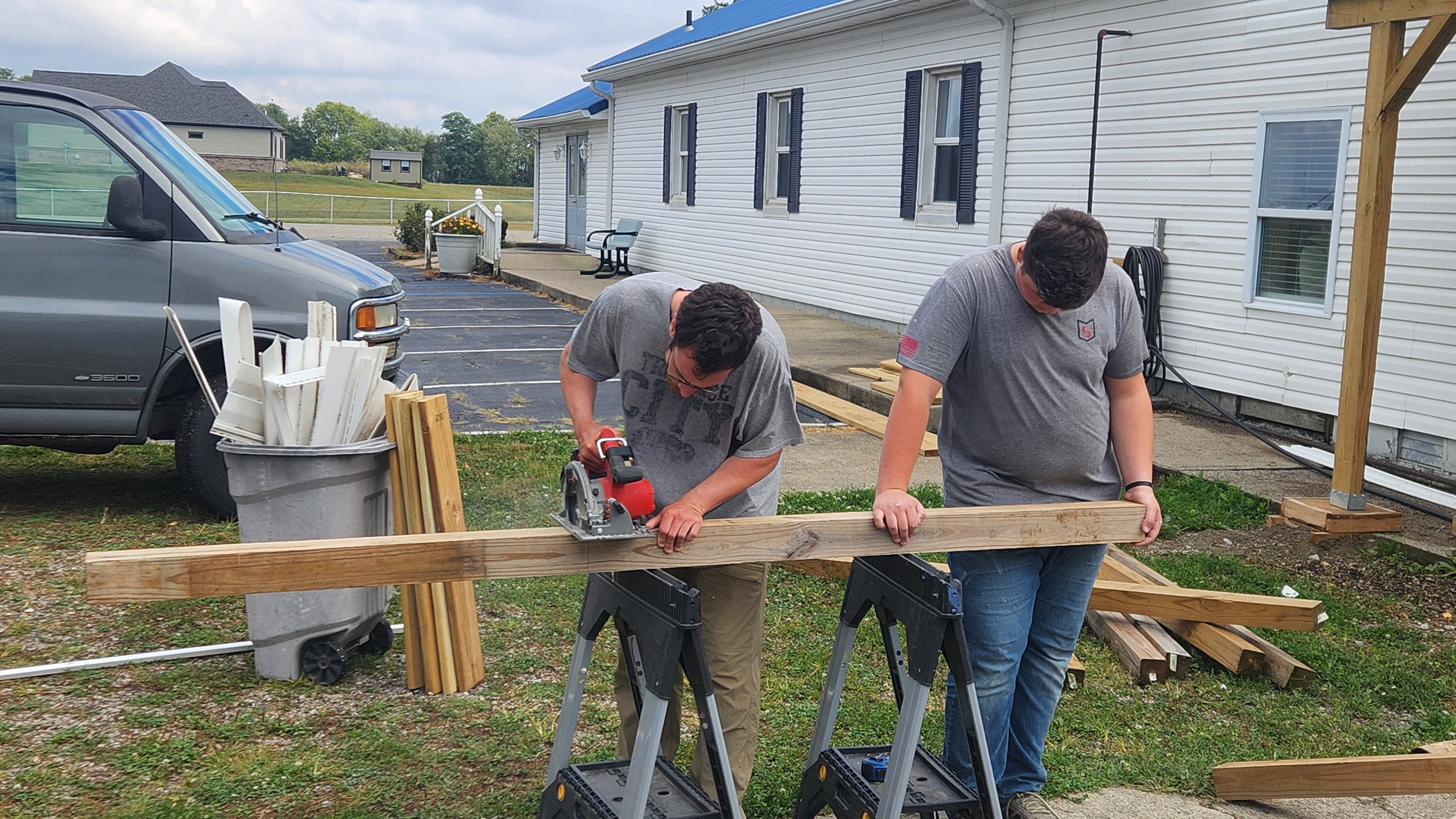 Serving a church — construction work in action